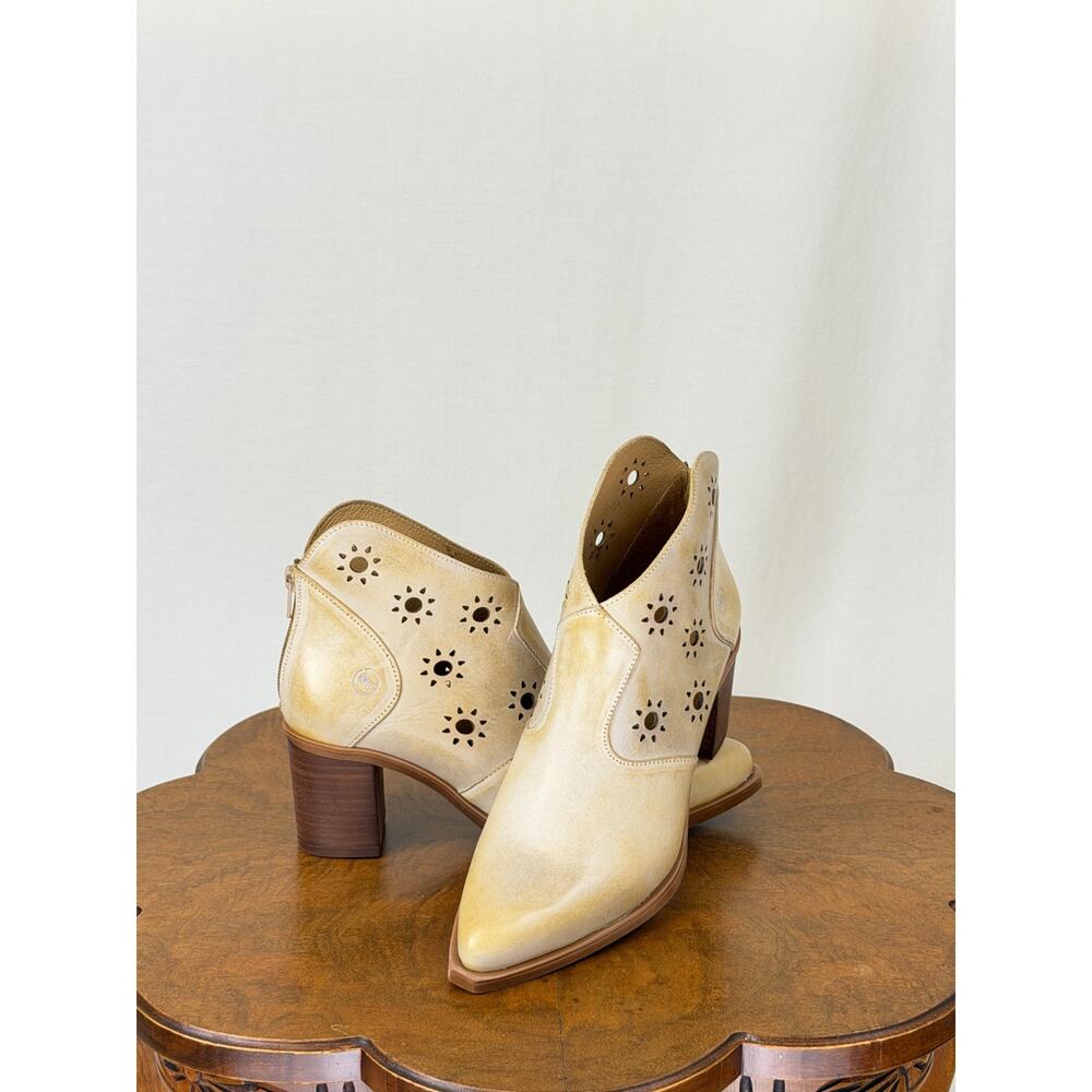 NIB Casta Terry Ankle Boot Pistache Light Camel EU 38 #0359 Heeled Bootie
